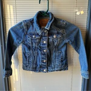 Levi’s 4T toddler denim jacket snap buttons pockets long sleeve warm cozy